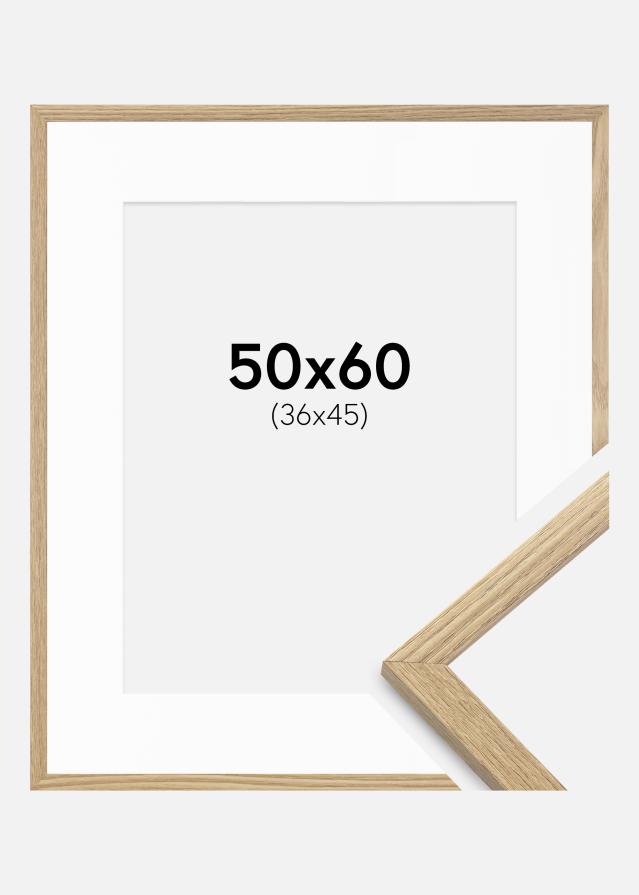 Ramme Trendy Eik 50x60 cm - Passepartout Hvit 37x46 cm