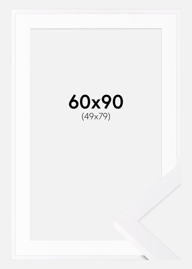 Ramme Selection Hvit 60x90 cm - Passepartout Hvit 50x80 cm