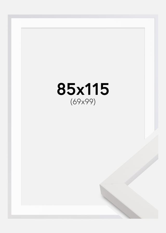 Blocky Hvit 85x115 cm - Passepartout Hvit 70x100 cm