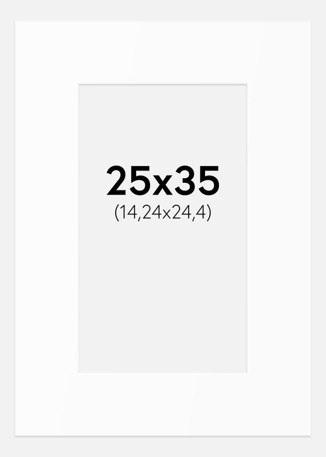 Passepartout Hvit Standard (Hvit kerne) 25x35 cm (14,24x24,4)
