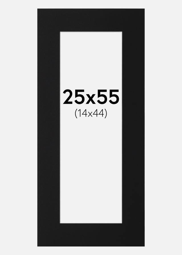 Passepartout Svart Standard (Hvit kjerne) 25x55 cm (14x44)