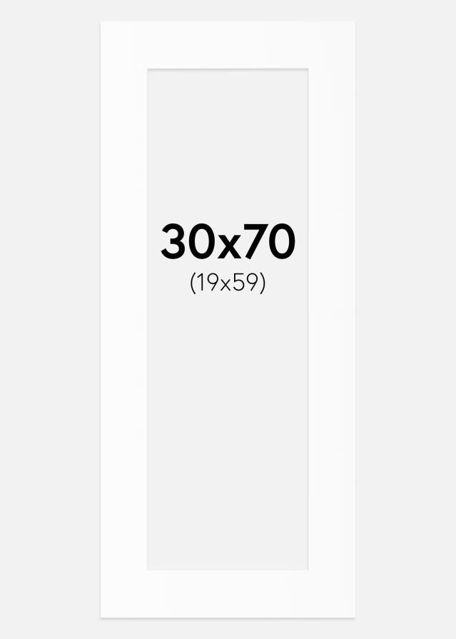 Passepartout Hvit Standard (Hvit kerne) 30x70 cm (19x59)