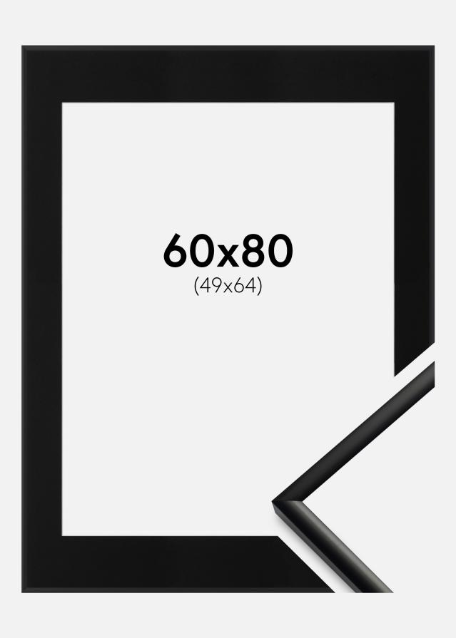 Ramme New Lifestyle Matt Svart 60x80 cm - Passepartout Svart 50x65 cm