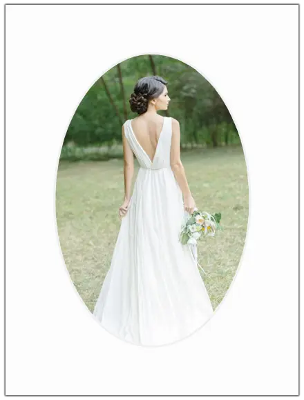 Passepartout Hvit Oval 20x30 cm (14,5x19,5)