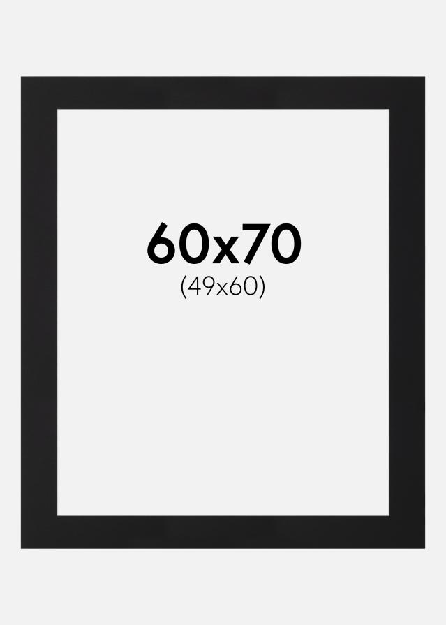 Passepartout Svart Standard (Hvit kjerne) 60x70 cm (49x60)