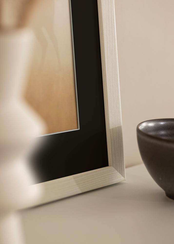 Ramme Fiorito Hvit 50x60 cm - Passepartout Svart 37x46 cm