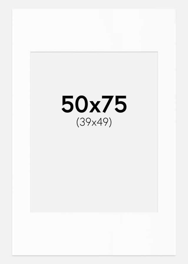 Passepartout Hvit Standard (Hvit kerne) 50x75 cm (39x49)
