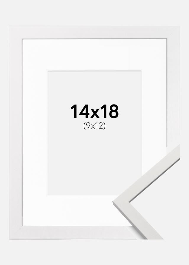 Ramme Edsbyn Hvit 14x18 cm - Passepartout Hvit 10x13 cm