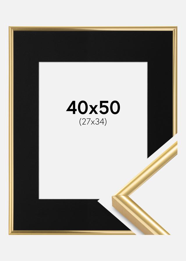 Ramme Victoria Gull 40x50 cm - Passepartout Svart 28x35 cm