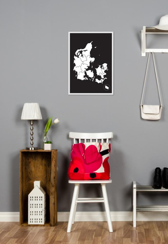 Kart - Danmark - Hvit