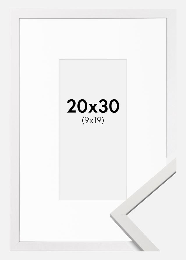 Ramme Edsbyn Hvit 20x30 cm - Passepartout Hvit 10x20 cm