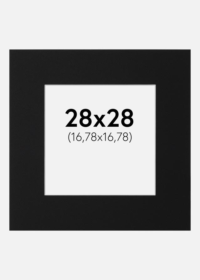 Passepartout Svart Standard (Hvit kjerne) 28x28 cm (16,78x16,78)