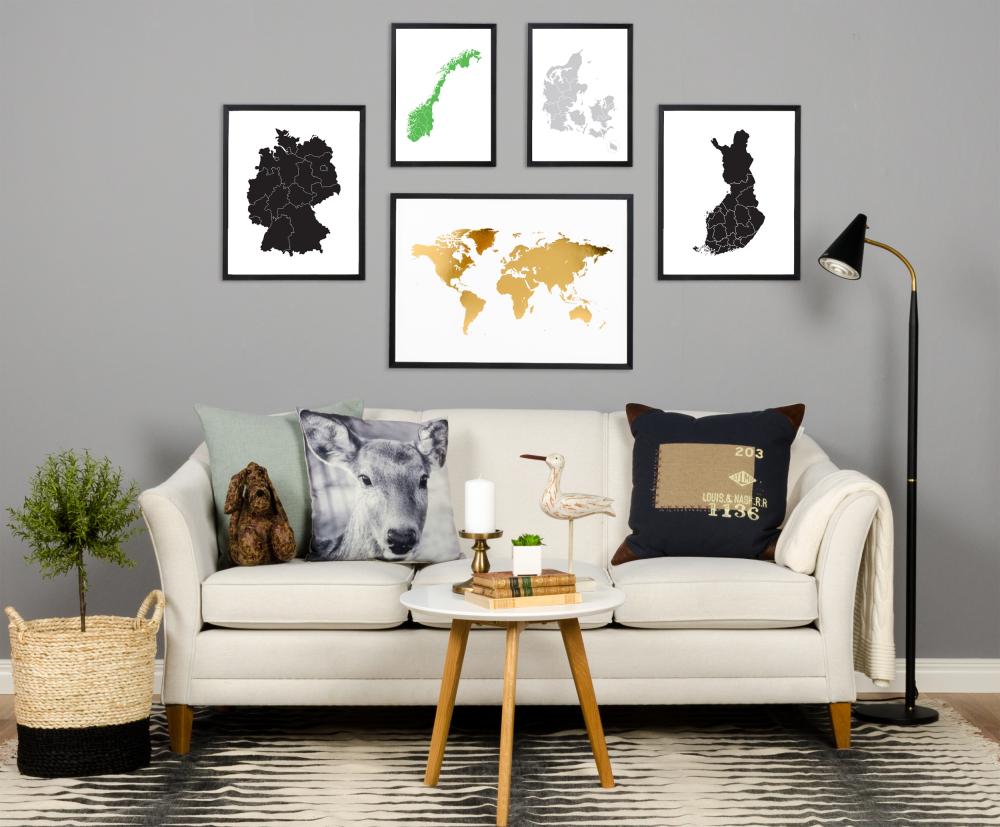 Kart - Danmark - Grå