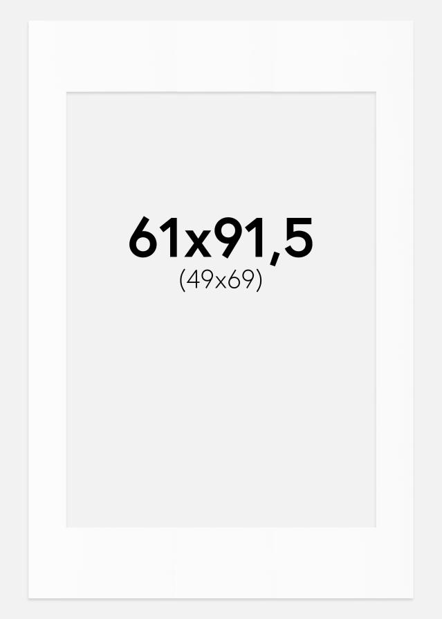 Passepartout Hvit Standard (Hvit kerne) 61x91,5 cm (49x69)