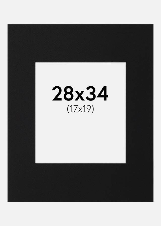 Passepartout Svart Standard (Hvit kjerne) 28x34 cm (17x19)