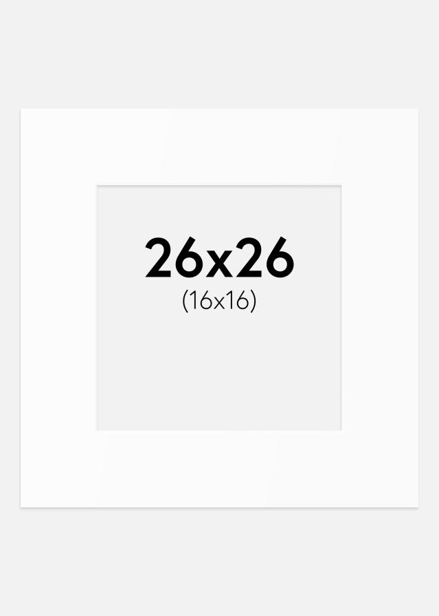 Passepartout Hvit Standard (Hvit kerne) 26x26 cm (16x16)