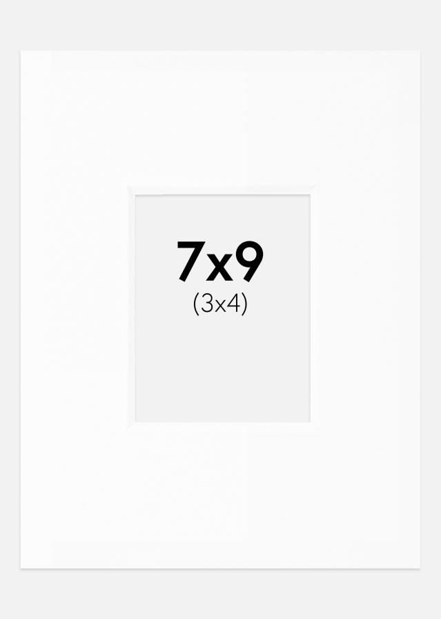 Passepartout Hvit Standard (Hvit kerne) 7x9 cm (3x4)