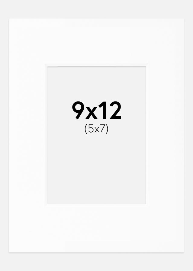 Passepartout Hvit Standard (Hvit kerne) 9x12 cm (5x7)