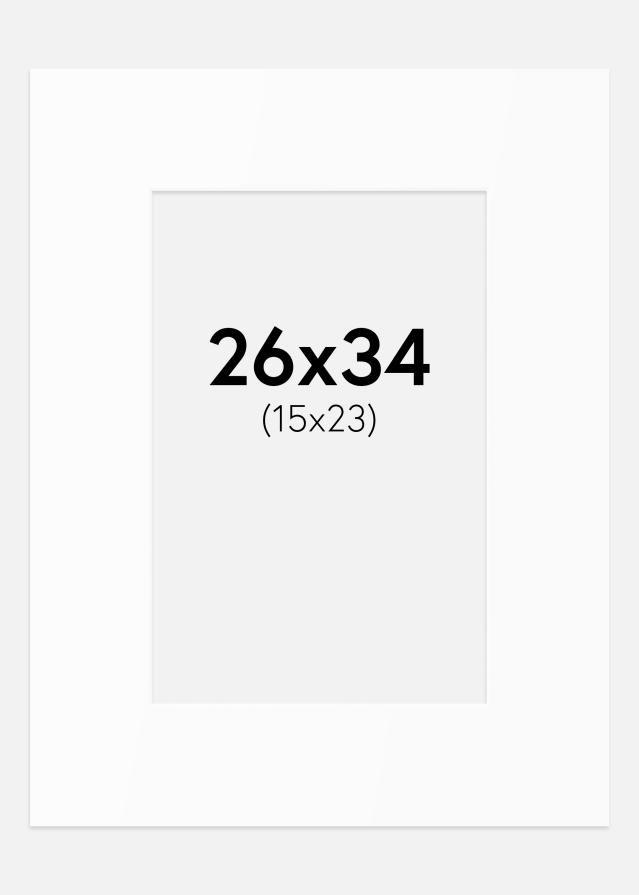 Passepartout Hvit Standard (Hvit kerne) 26x34 cm (15x23)