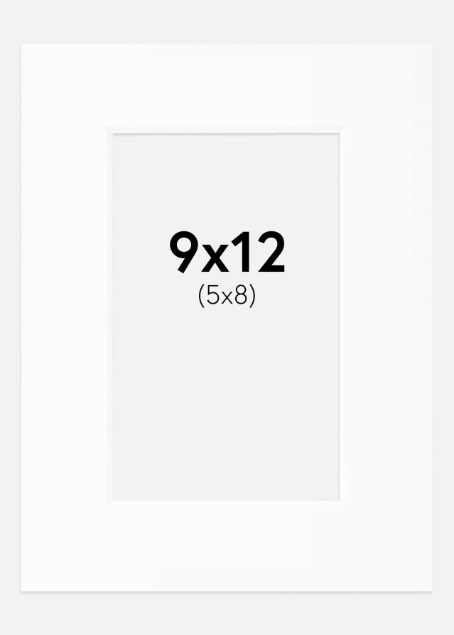 Passepartout Hvit Standard (Hvit kerne) 9x12 cm (5x8)