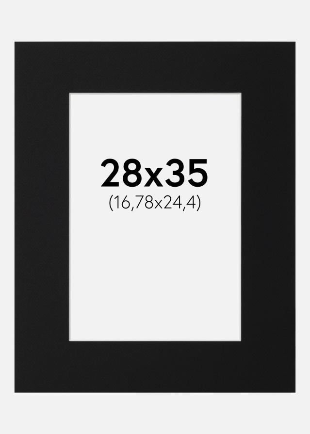 Passepartout Svart Standard (Hvit kjerne) 28x35 cm (16,78x24,4)