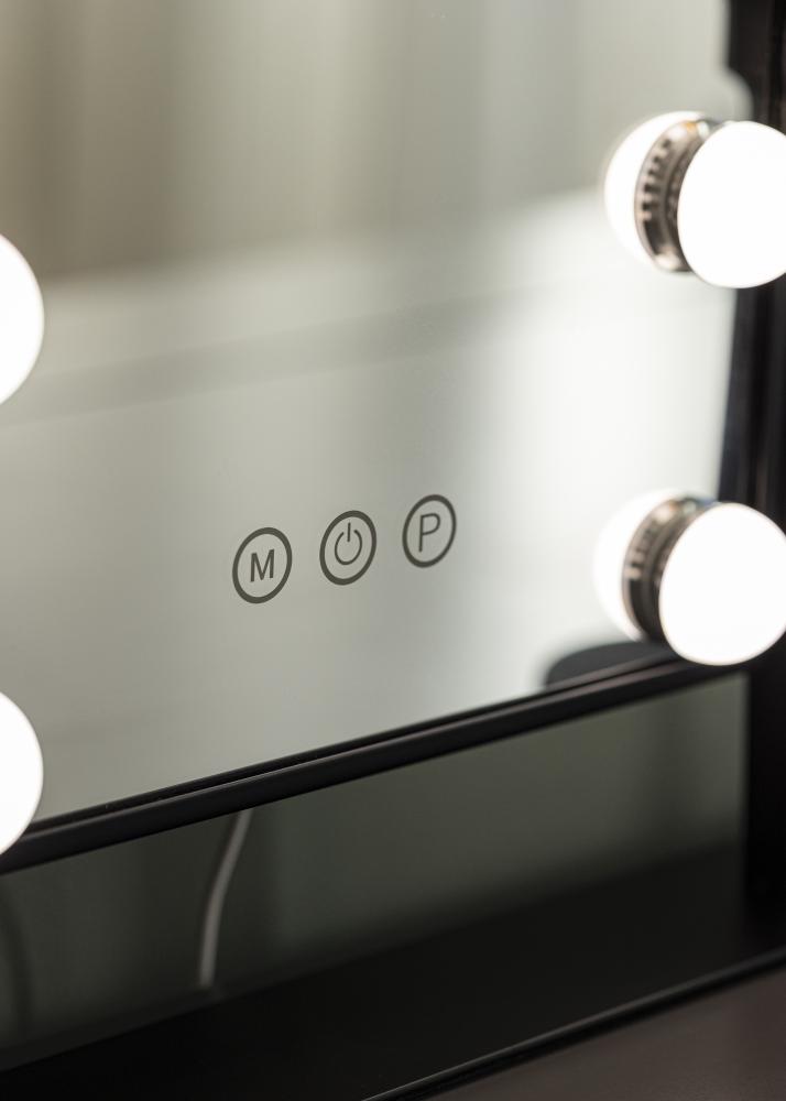 KAILA Sminkespeil Hollywood 9 Svart 25x30 cm