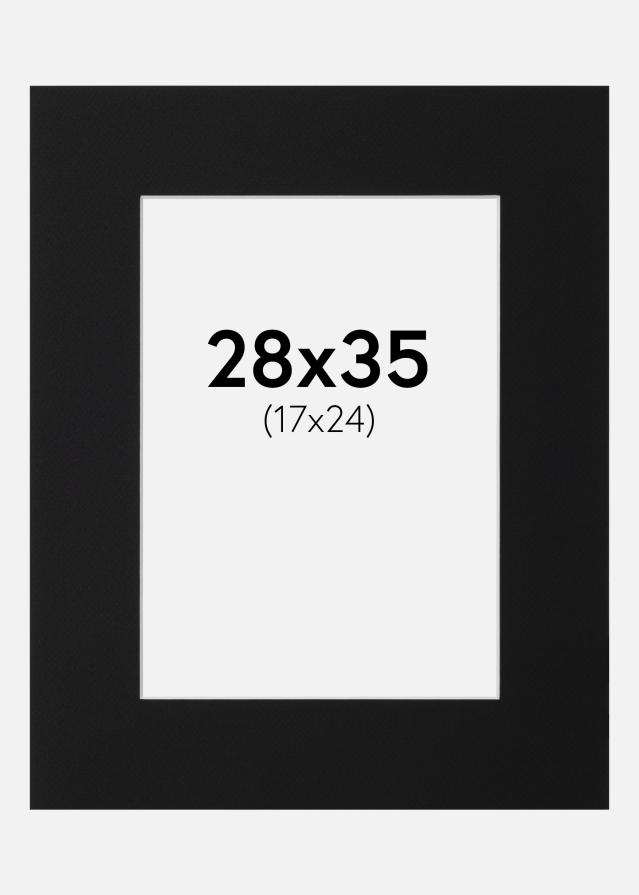 Passepartout Svart Standard (Hvit kjerne) 28x35 cm (17x24)