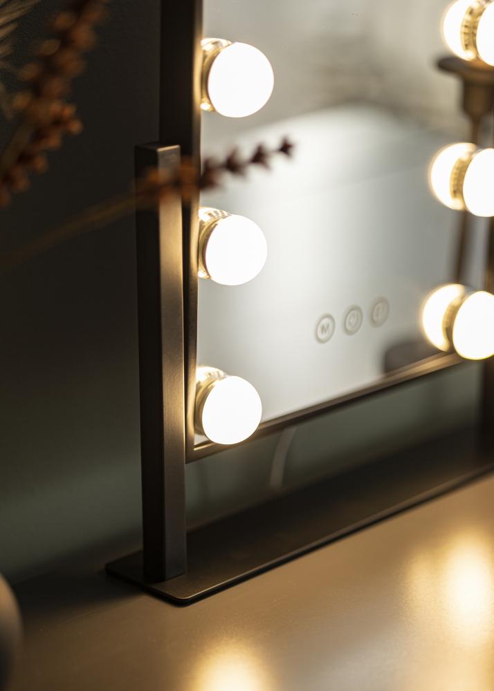 KAILA Sminkespeil Hollywood 9 Svart 25x30 cm