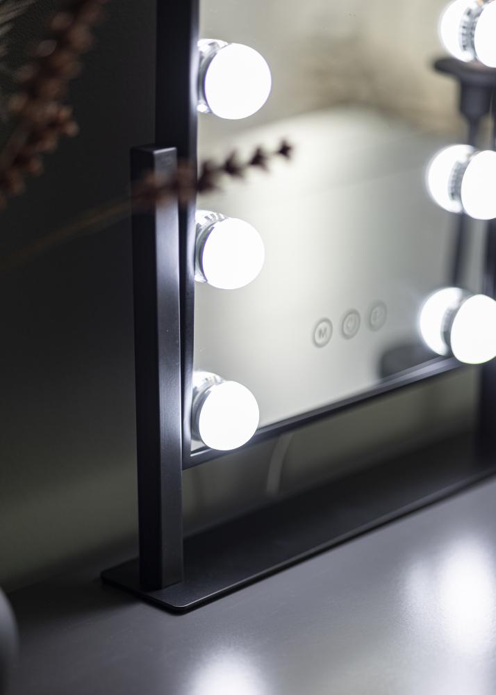 KAILA Sminkespeil Hollywood 9 Svart 25x30 cm