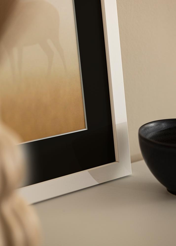 Ramme White Wood 50x100 cm - Passepartout Svart 30x80 cm