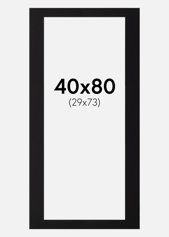 Passepartout Svart Standard (Hvit Kjerne) 40x80 cm (29x73)