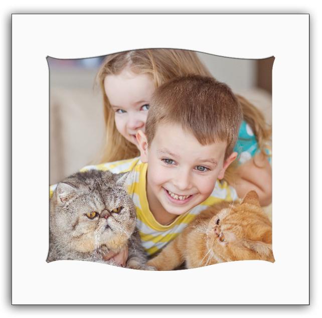 Passepartout Hvit Vågad 50x50 cm (39x39)