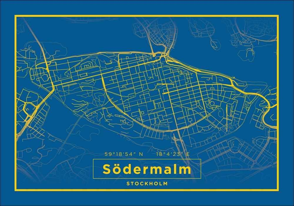 Kart - Södermalm - Blå