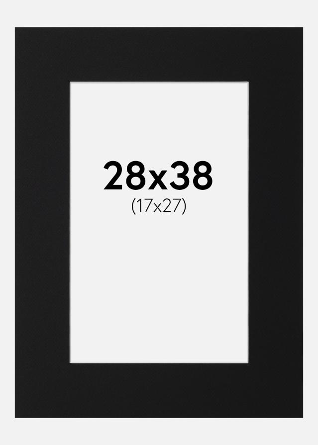 Passepartout Svart Standard (Hvit kjerne) 28x38 cm (17x27)