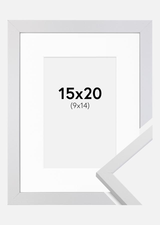 Ramme Trendy Hvit 15x20 cm - Passepartout Hvit 10x15 cm