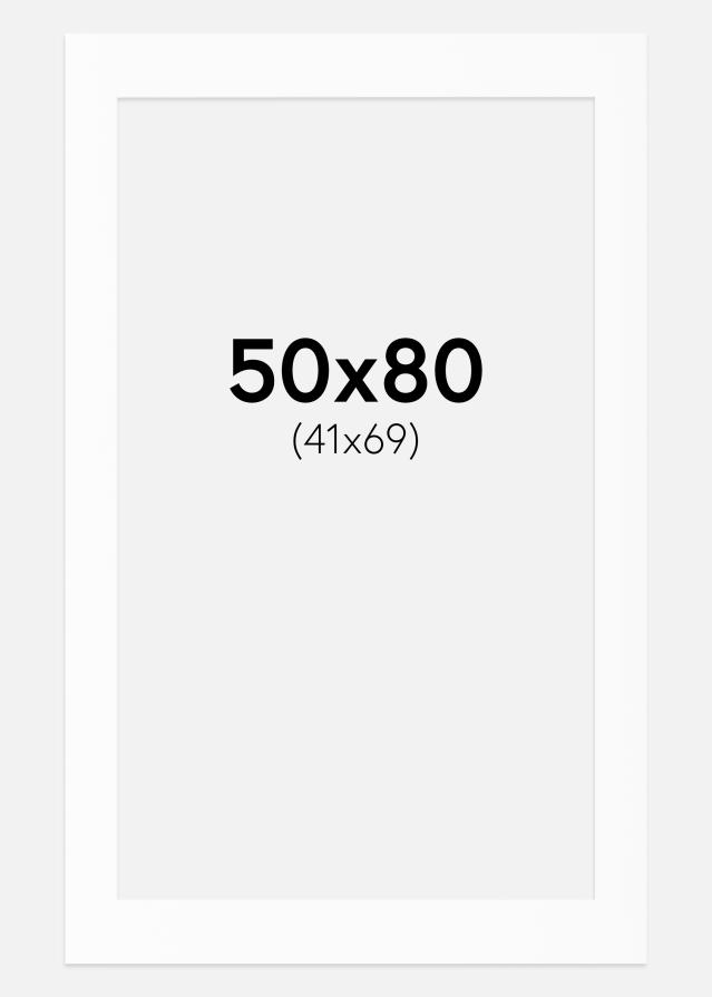 Passepartout Hvit Standard (Hvit kerne) 50x80 cm (41x69)