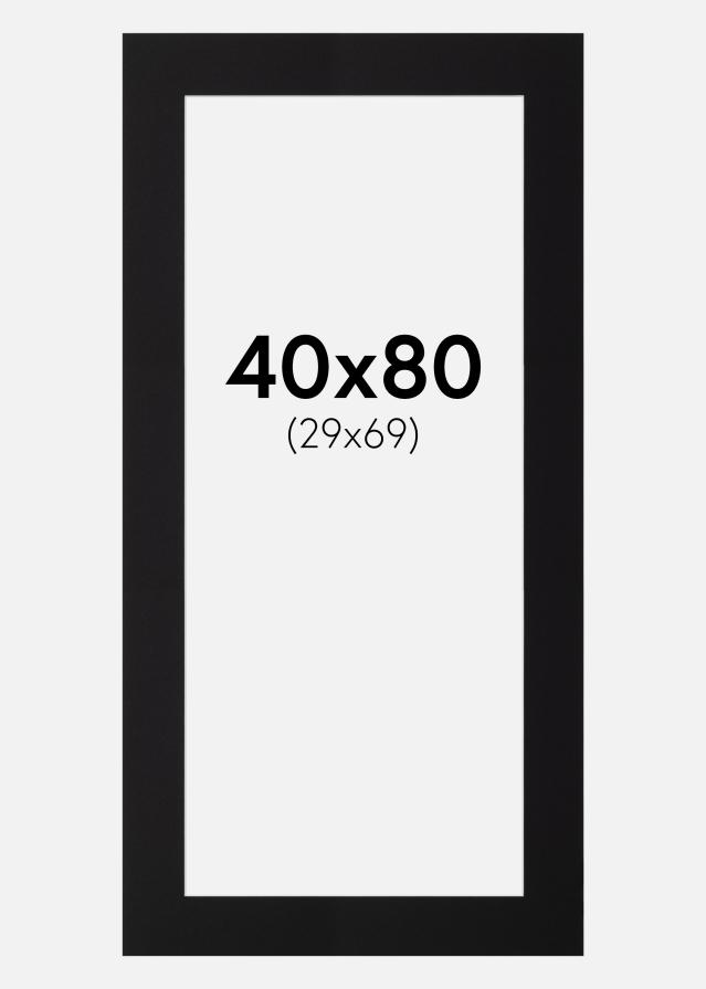 Passepartout Svart Standard (Hvit Kjerne) 40x80 cm (29x69)