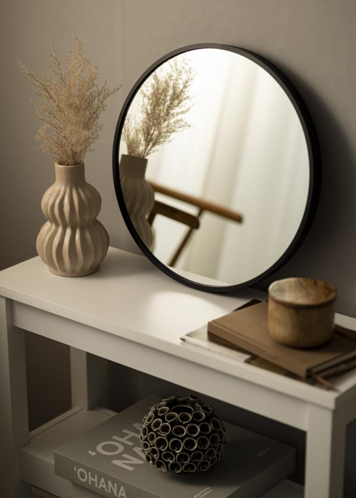 KAILA Round Mirror - Edge Black 40 cm Ø