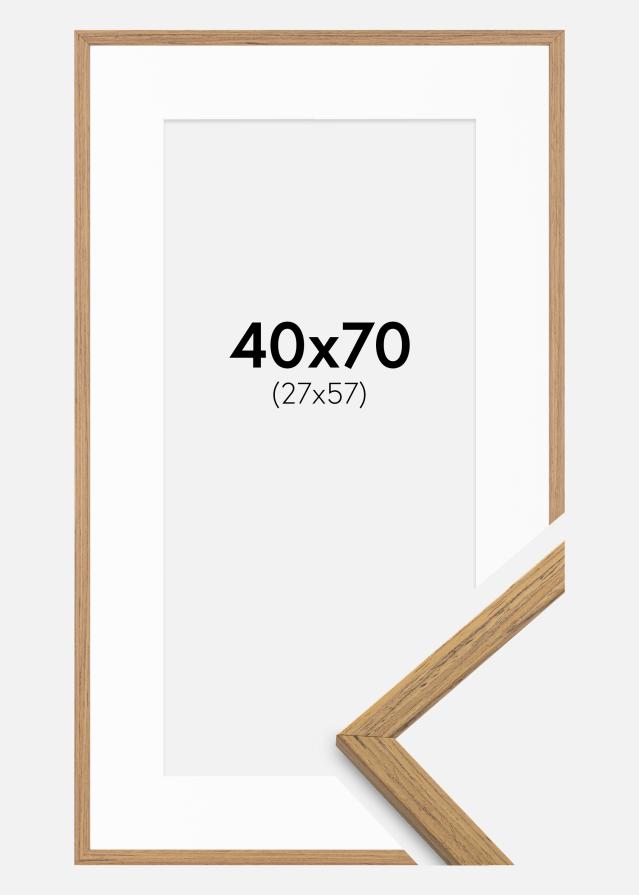 Ramme Edsbyn Teak 40x70 cm - Passepartout Hvit 28x58 cm