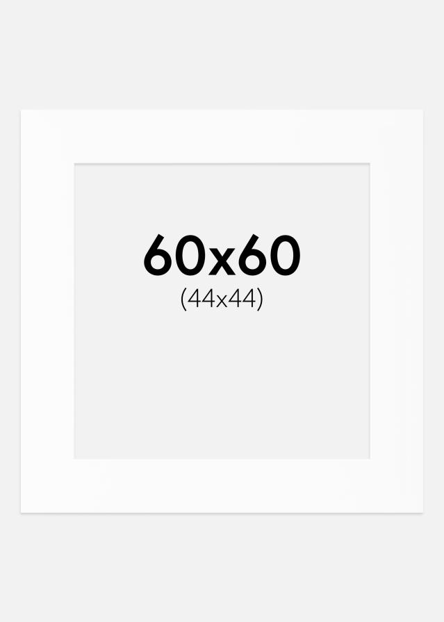 Passepartout Hvit Standard (Hvit kerne) 60x60 cm (44x44)
