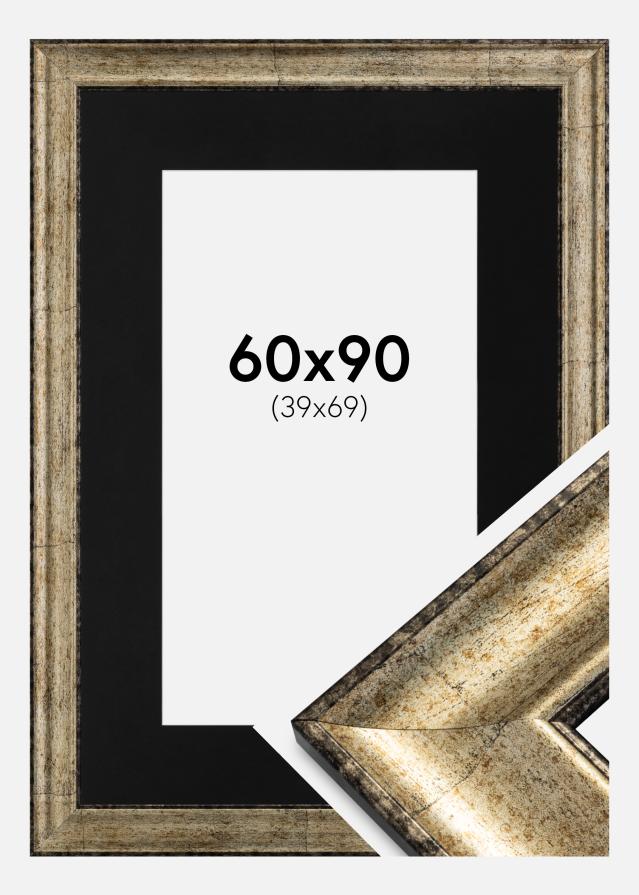 Ramme Saltsjöbaden Antikkgull 60x90 cm - Passepartout Svart 40x70 cm