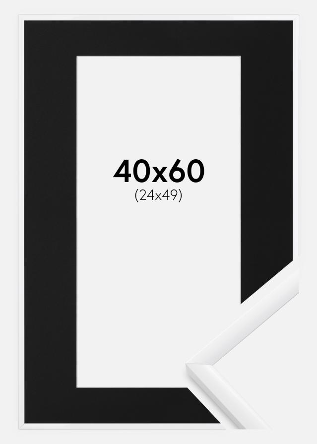 Ramme New Lifestyle Hvit 40x60 cm - Passepartout Svart 25x50 cm