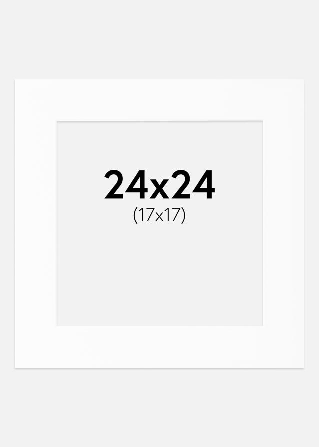 Passepartout Hvit Standard (Hvit kerne) 24x24 cm (17x17)