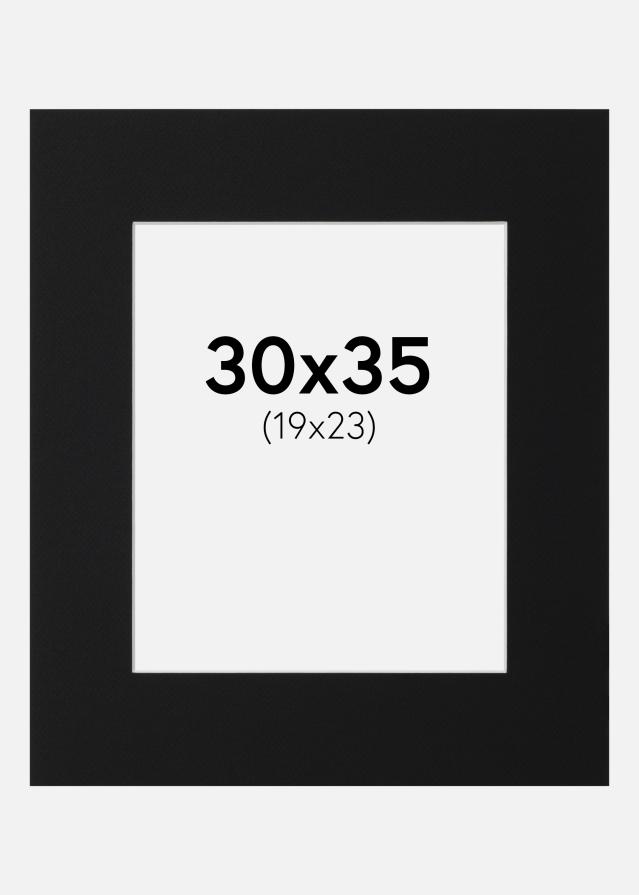 Passepartout Svart Standard (Hvit kjerne) 30x35 cm (19x23)