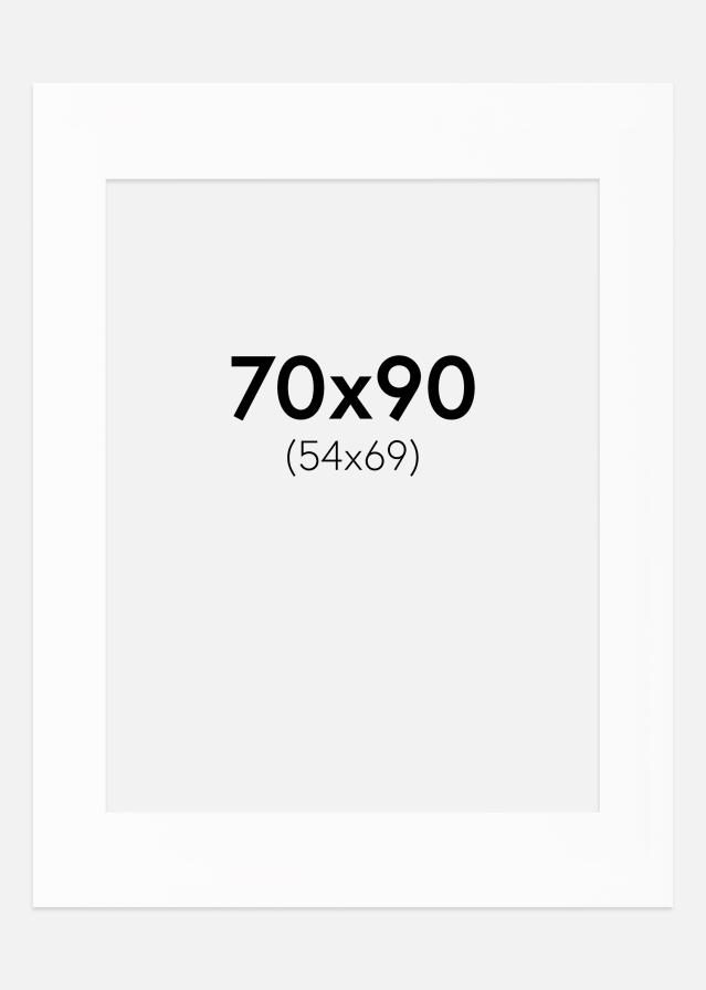 Passepartout Hvit Standard (Hvit kerne) 70x90 cm (54x69)