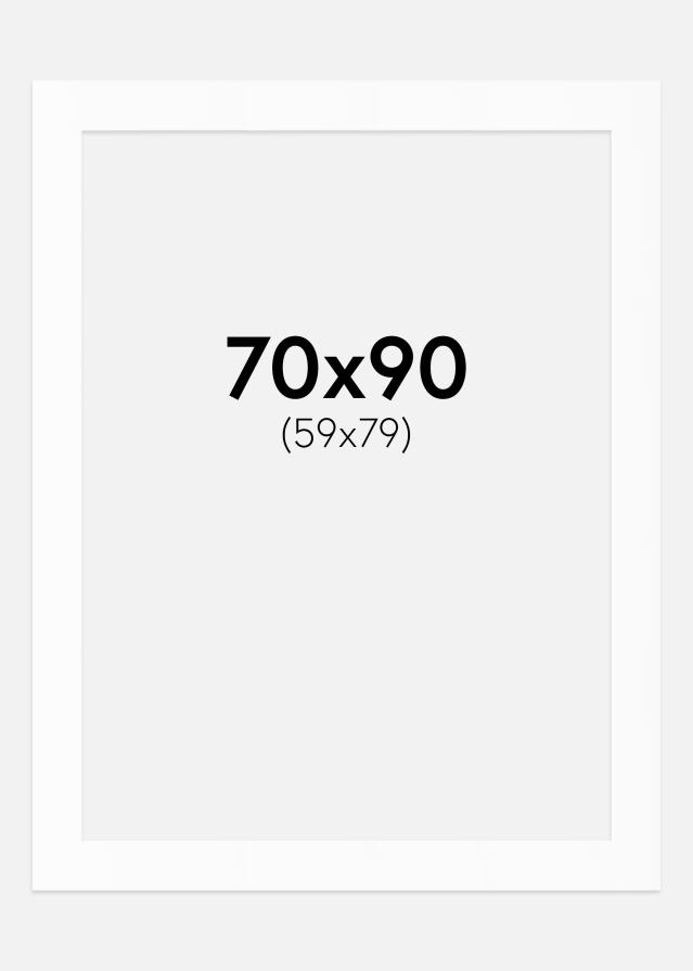 Passepartout Hvit Standard (Hvit kerne) 70x90 cm (59x79)