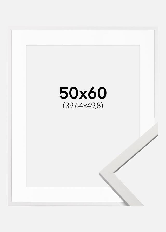 Ramme Edsbyn Hvit 50x60 cm - Passepartout Hvit 16x20 inches