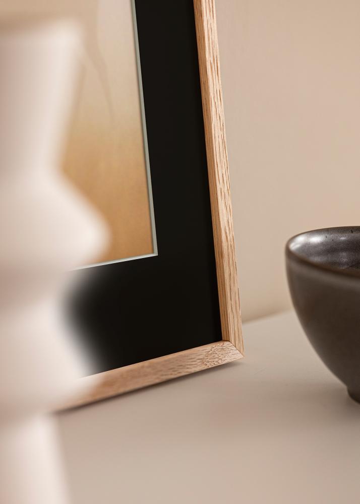 Ramme Oslo Eik 30x40 cm - Passepartout Svart 18x27 cm