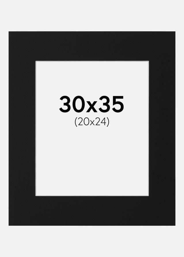 Passepartout Svart Standard (Hvit kjerne) 30x35 cm (20x24)