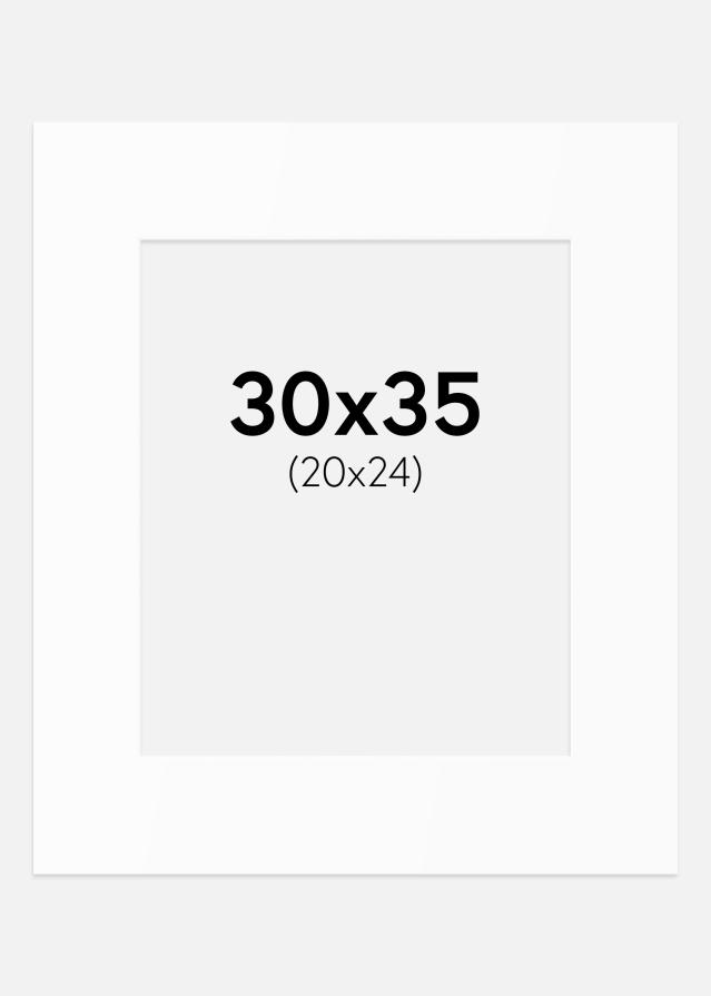 Passepartout Hvit Standard (Hvit kerne) 30x35 cm (20x24)